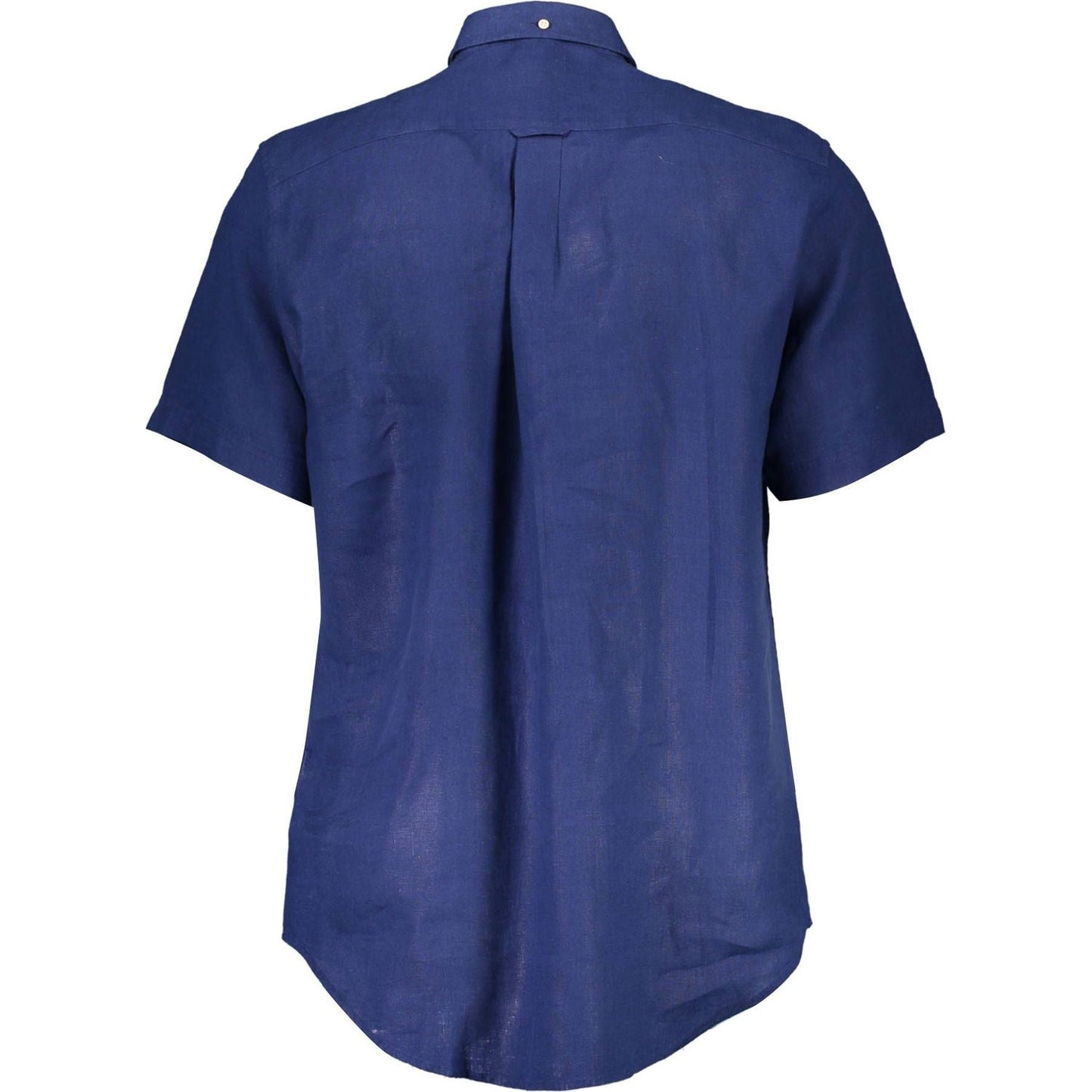 Gant Elegant Blue Linen Button-Down Shirt Gant Dark Slate Blue
