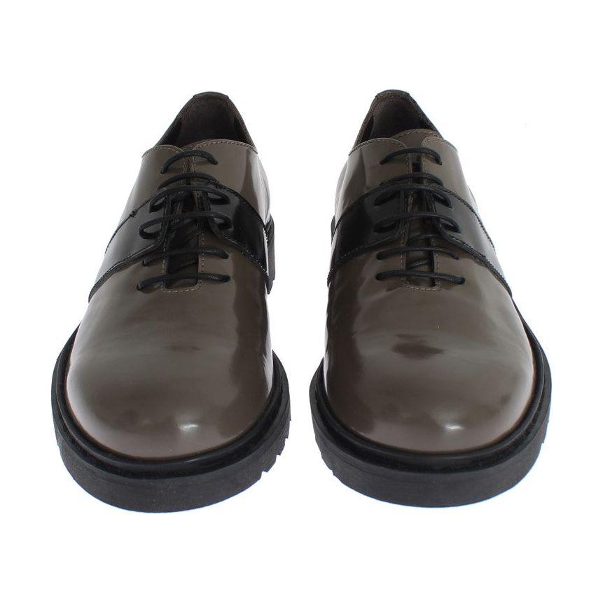 AI_ Elegant Gray Brown Leather Lace-up Shoes AI_ Dark Slate Gray
