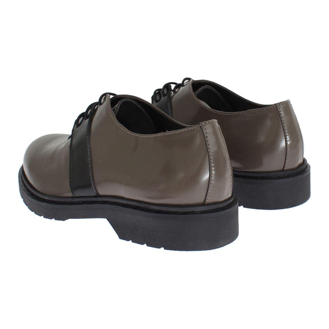 AI_ Elegant Gray Brown Leather Lace-up Shoes AI_ Dark Slate Gray