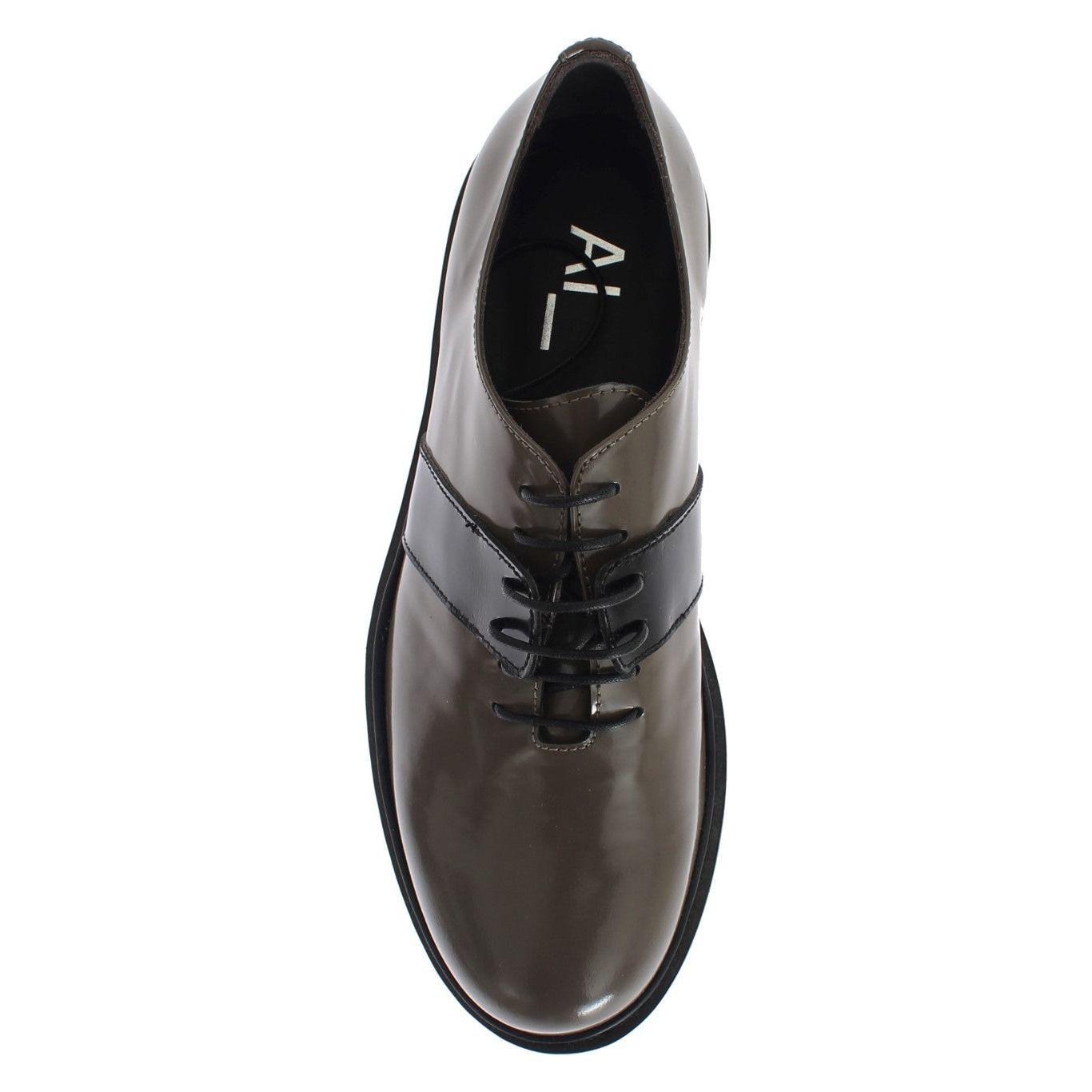 AI_ Elegant Gray Brown Leather Lace-up Shoes AI_ Dark Slate Gray