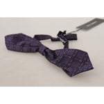 Dolce & Gabbana Blue Geometric Silk Adjustable Neck Papillon Tie