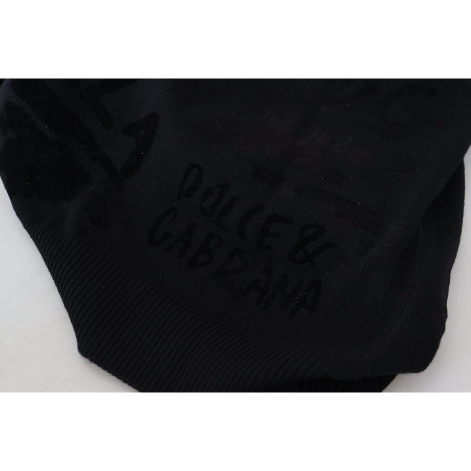 Dolce & Gabbana Black Wool Logo Pattern Crewneck Pullover Sweater