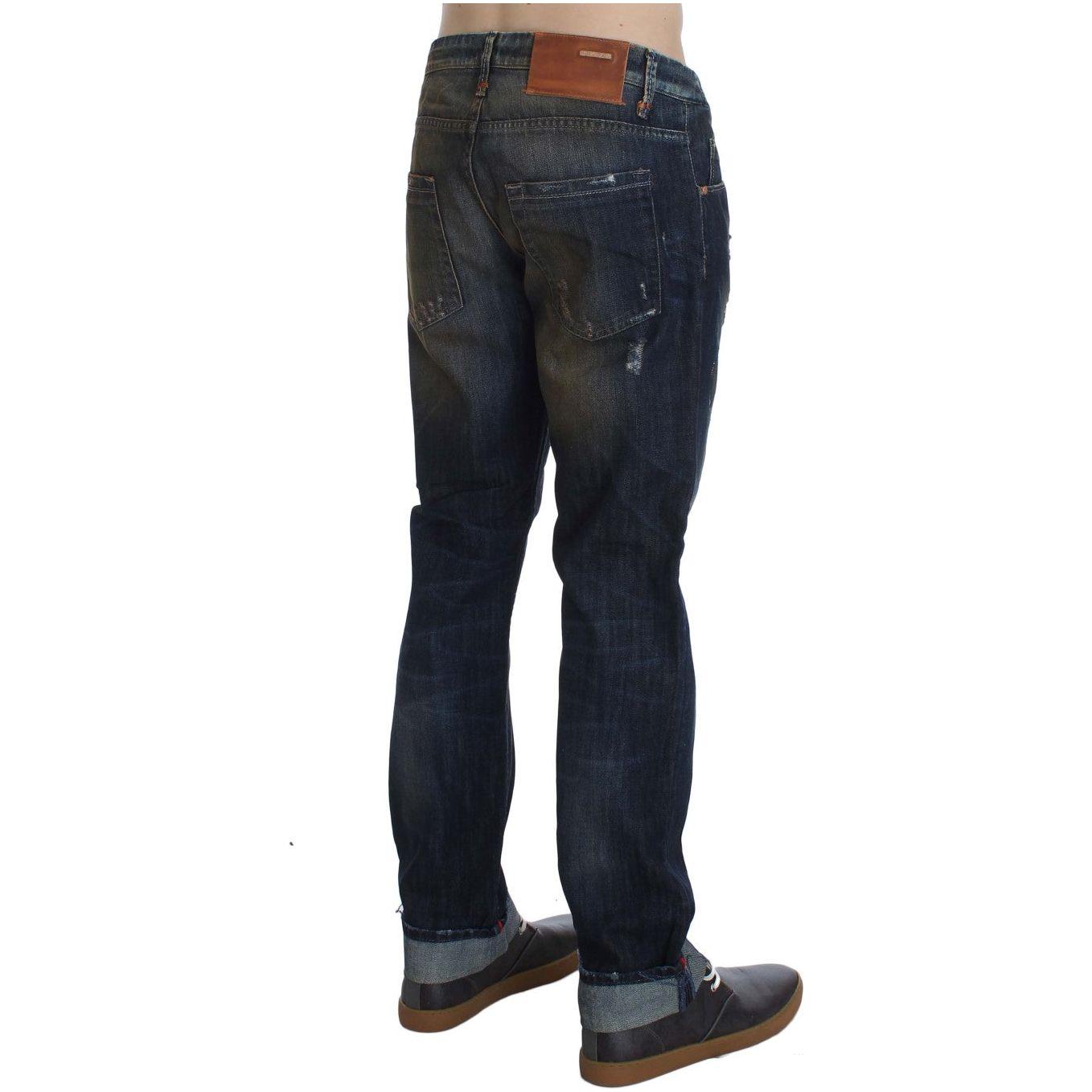 Acht Blue Wash Cotton Regular Straight Fit Jeans
