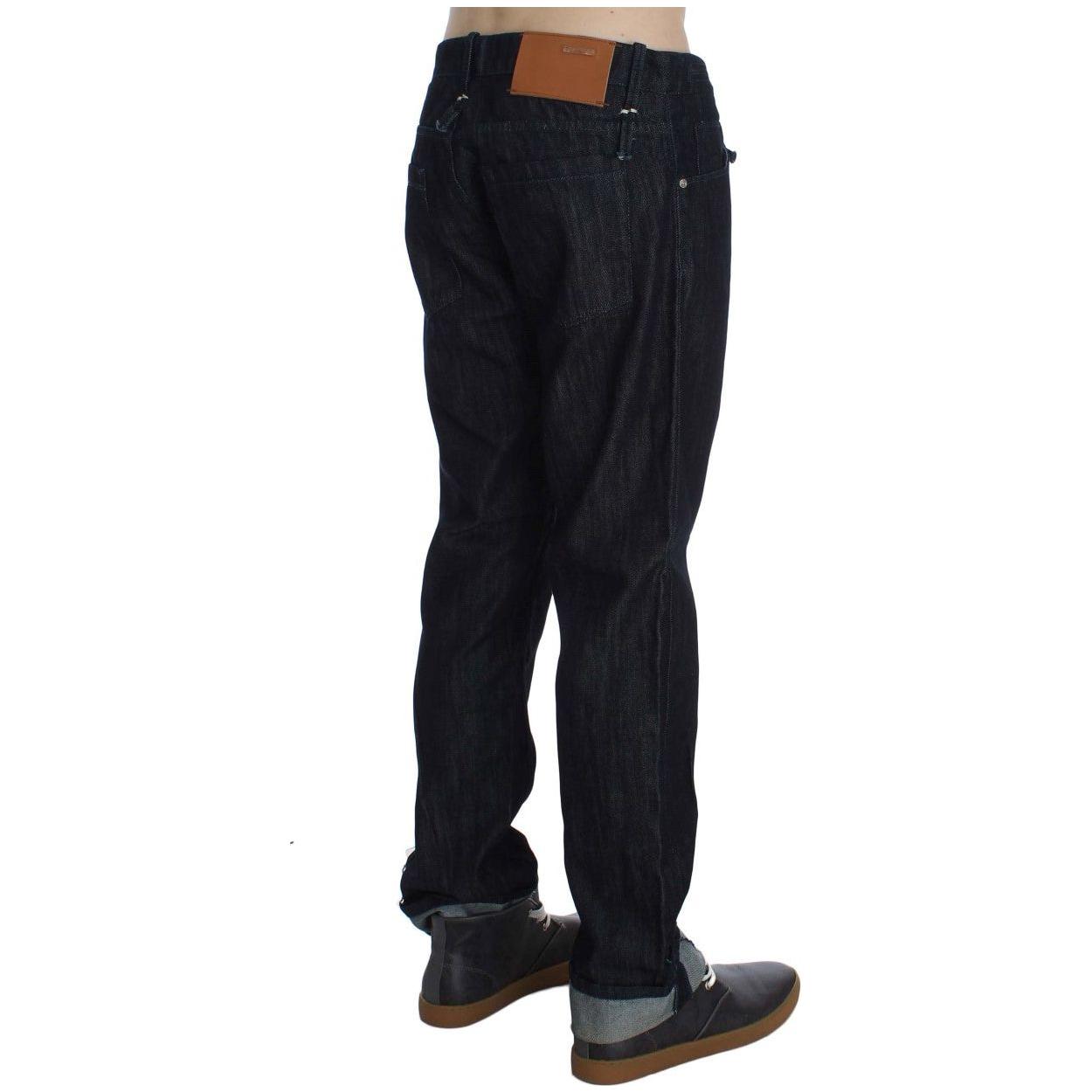Acht Blue Cotton Regular Straight Fit Jeans Jeans & Pants