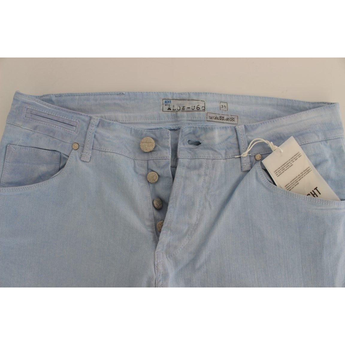Acht Blue Cotton Stretch Low Waist Fit Jeans