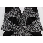 Karl Lagerfeld Gray Black Silk Blouse Top SIG32530-1