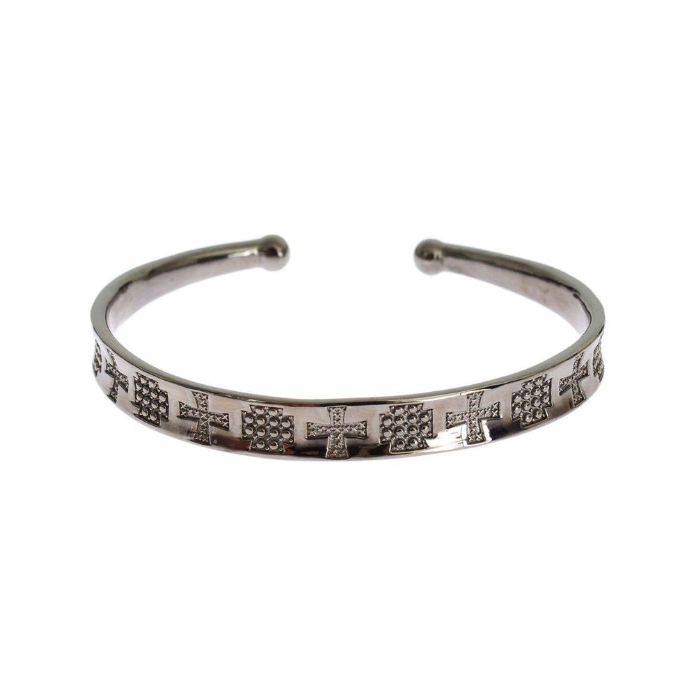 Nialaya Gray Rhodium 925 Silver Bangle Bracelet LN343-2