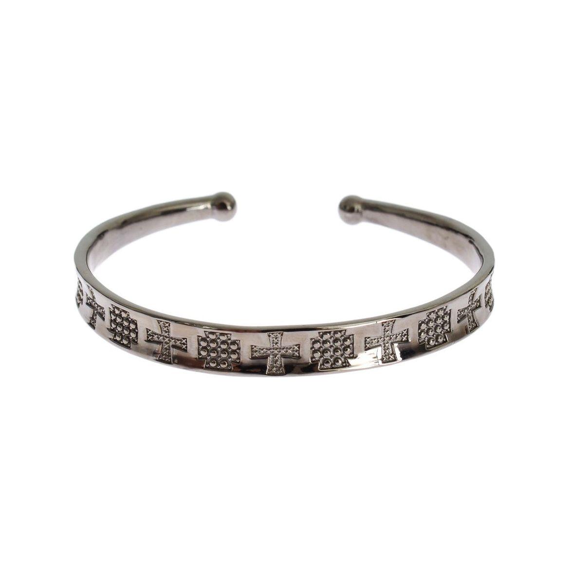 Nialaya Gray Rhodium 925 Silver Bangle Bracelet LN343-2