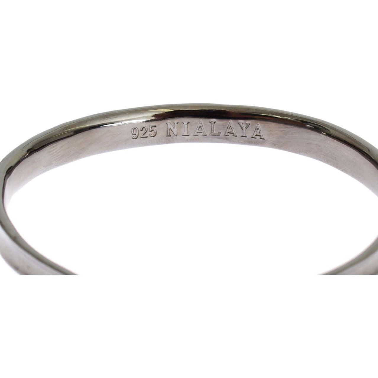 Nialaya Gray Rhodium 925 Silver Bangle Bracelet LN343-2