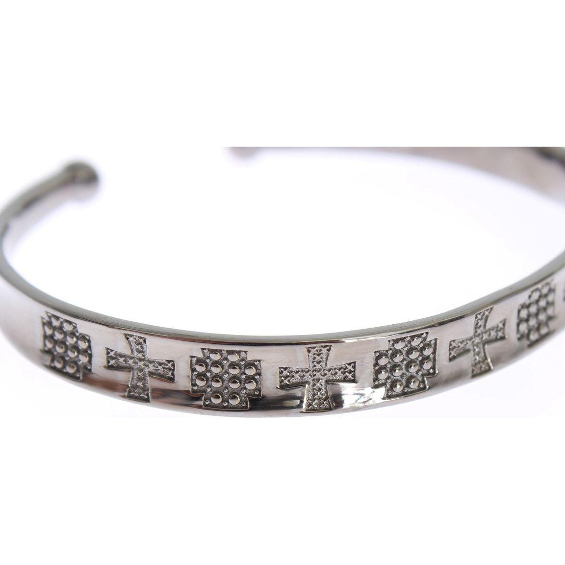 Nialaya Gray Rhodium 925 Silver Bangle Bracelet LN343-2