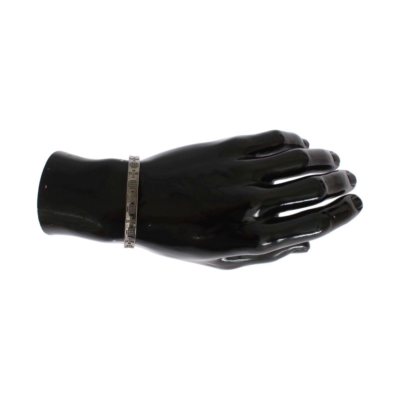 Nialaya Gray Rhodium 925 Silver Bangle Bracelet LN343-2