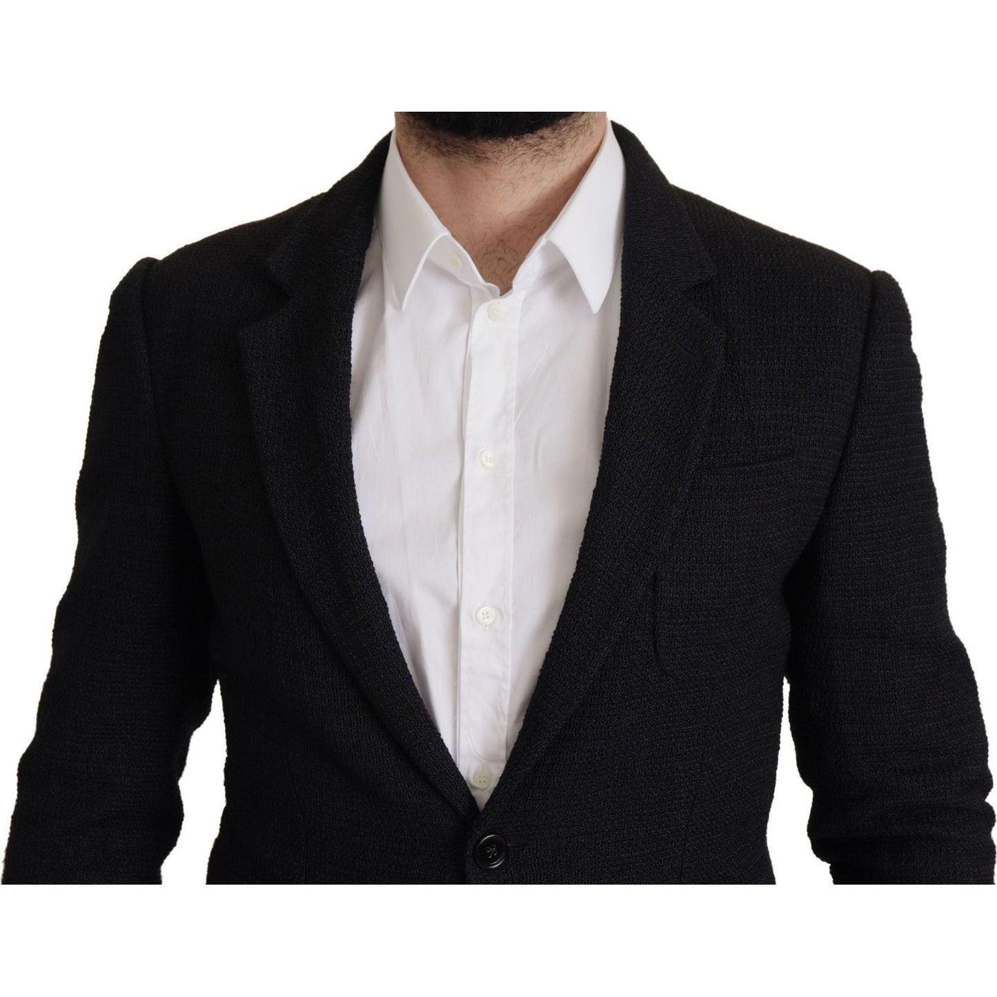 Dolce & Gabbana Black Single Breasted Coat Men Blazer