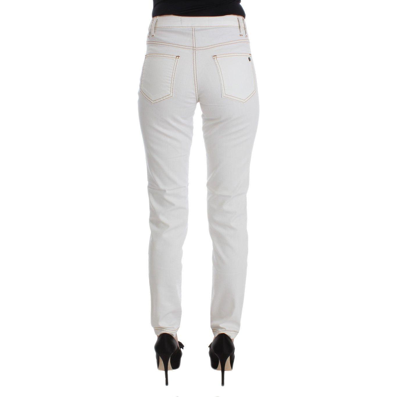 Cavalli Chic White Slim Fit Denim Cavalli Light Gray