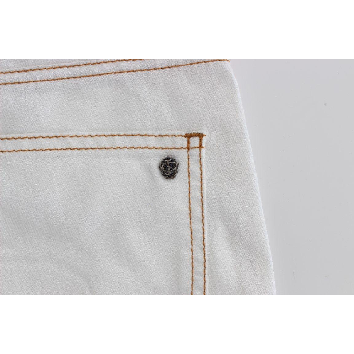 Cavalli Chic White Slim Fit Denim Cavalli Gray