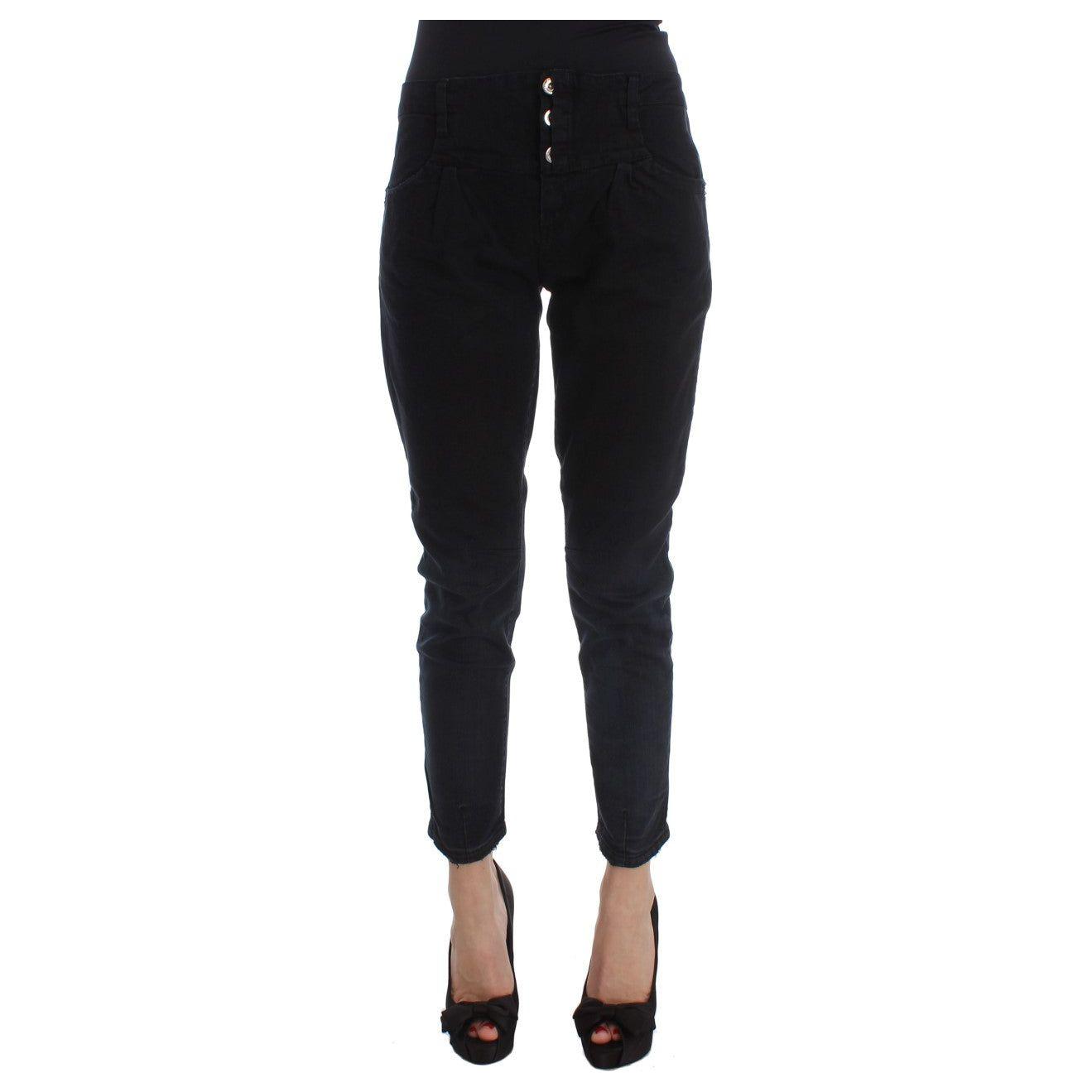 Costume National Sleek Slim Fit Black Denim Jeans Jeans & Pants Costume National Black