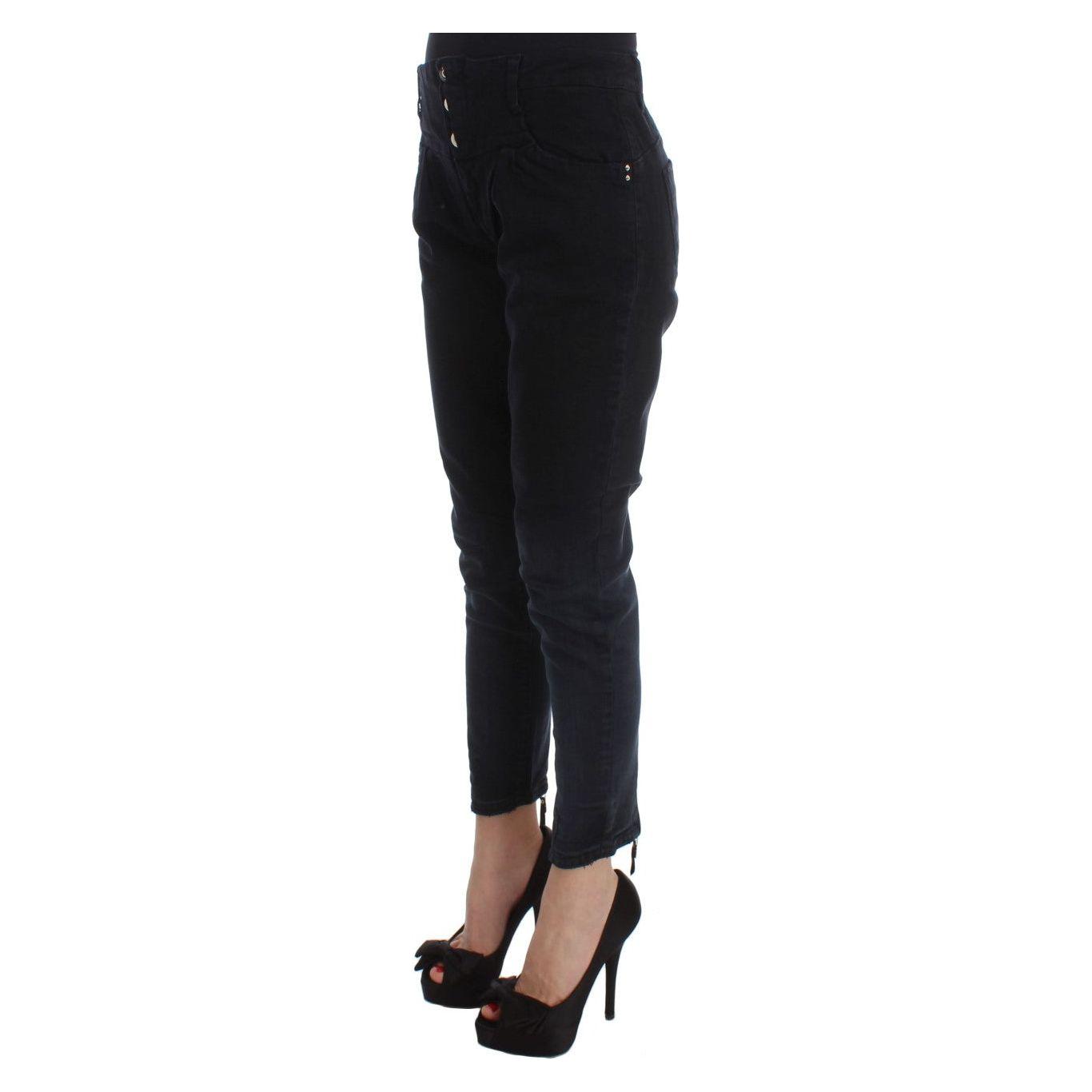 Costume National Sleek Slim Fit Black Denim Jeans Jeans & Pants Costume National Black