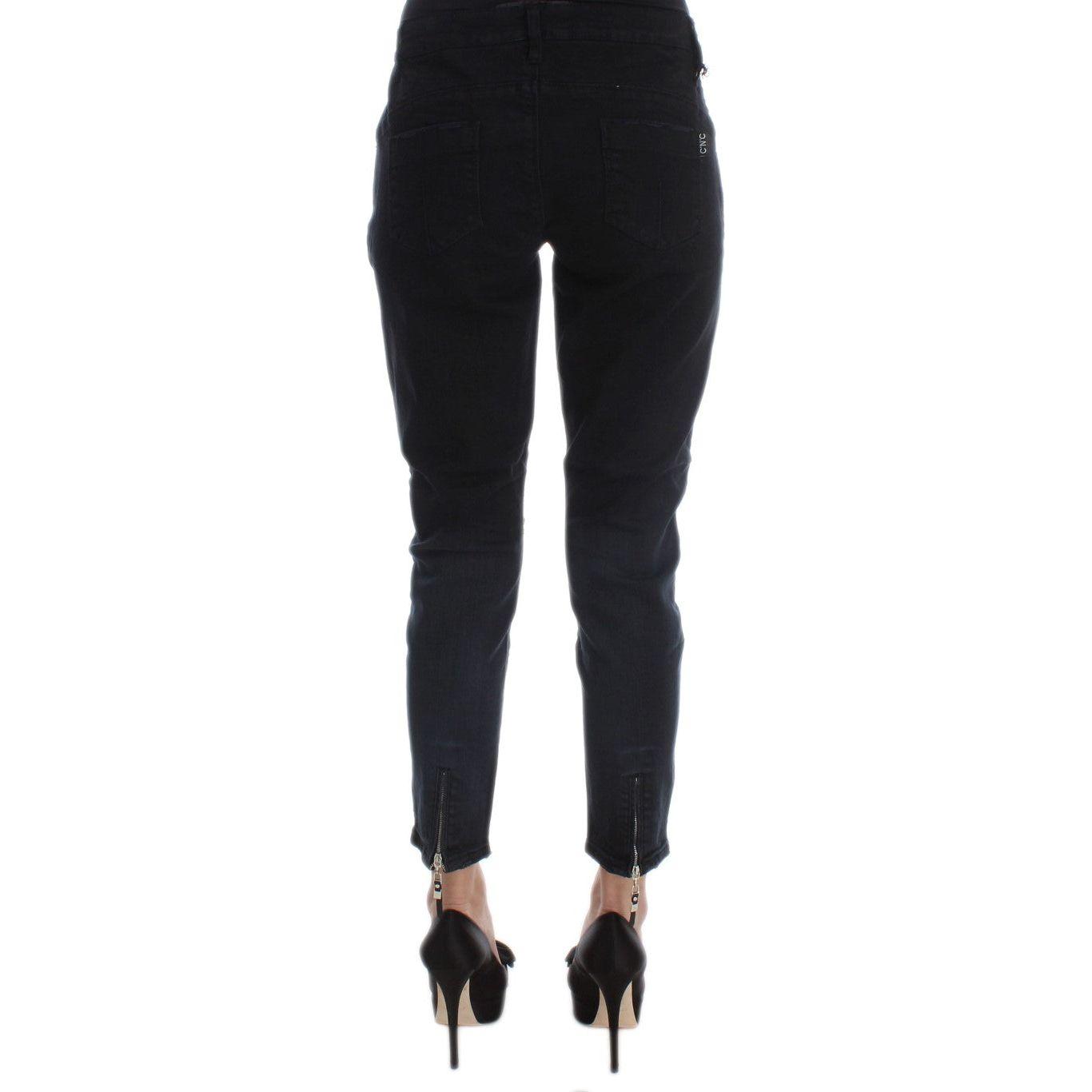 Costume National Sleek Slim Fit Black Denim Jeans Jeans & Pants Costume National Black