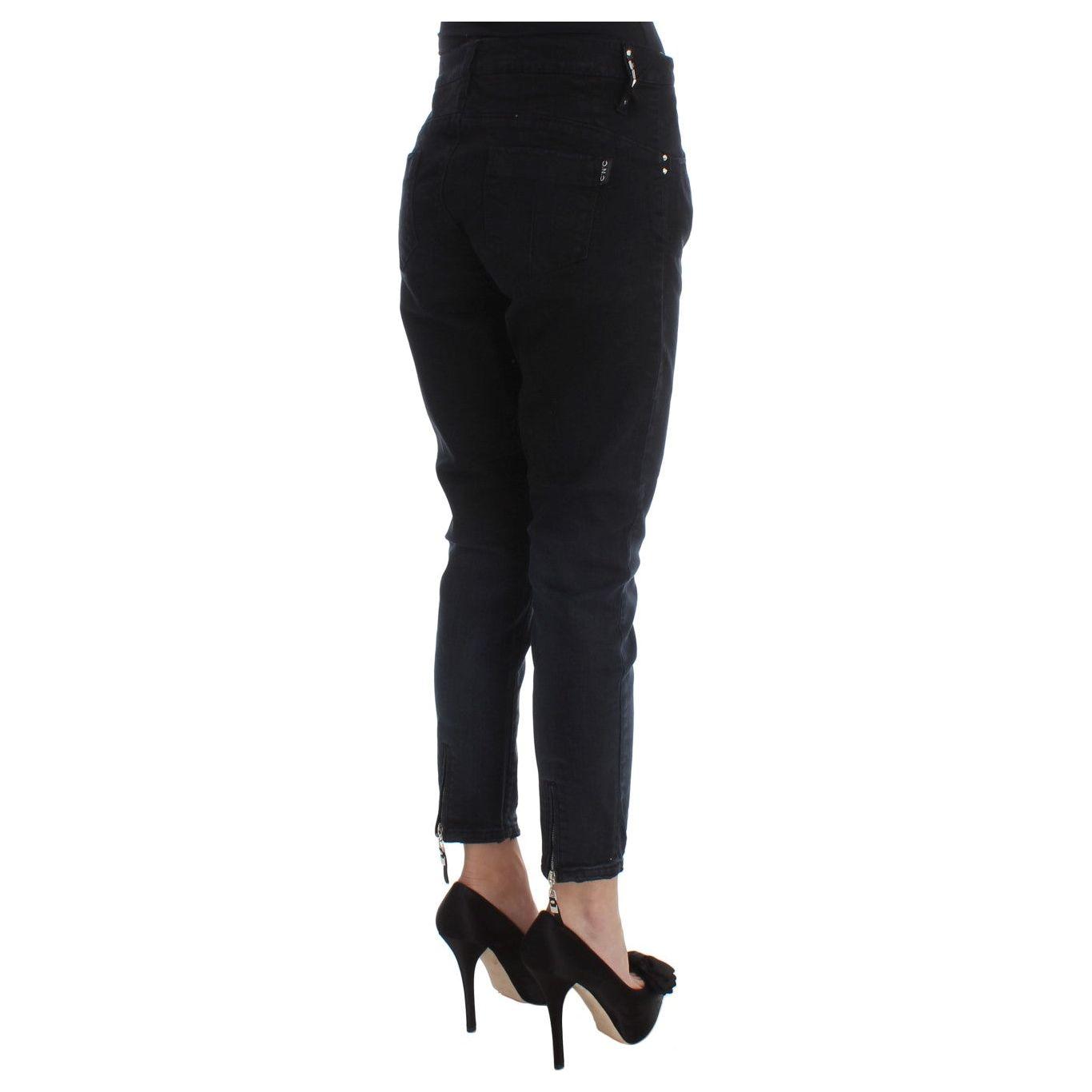 Costume National Sleek Slim Fit Black Denim Jeans Jeans & Pants Costume National Black