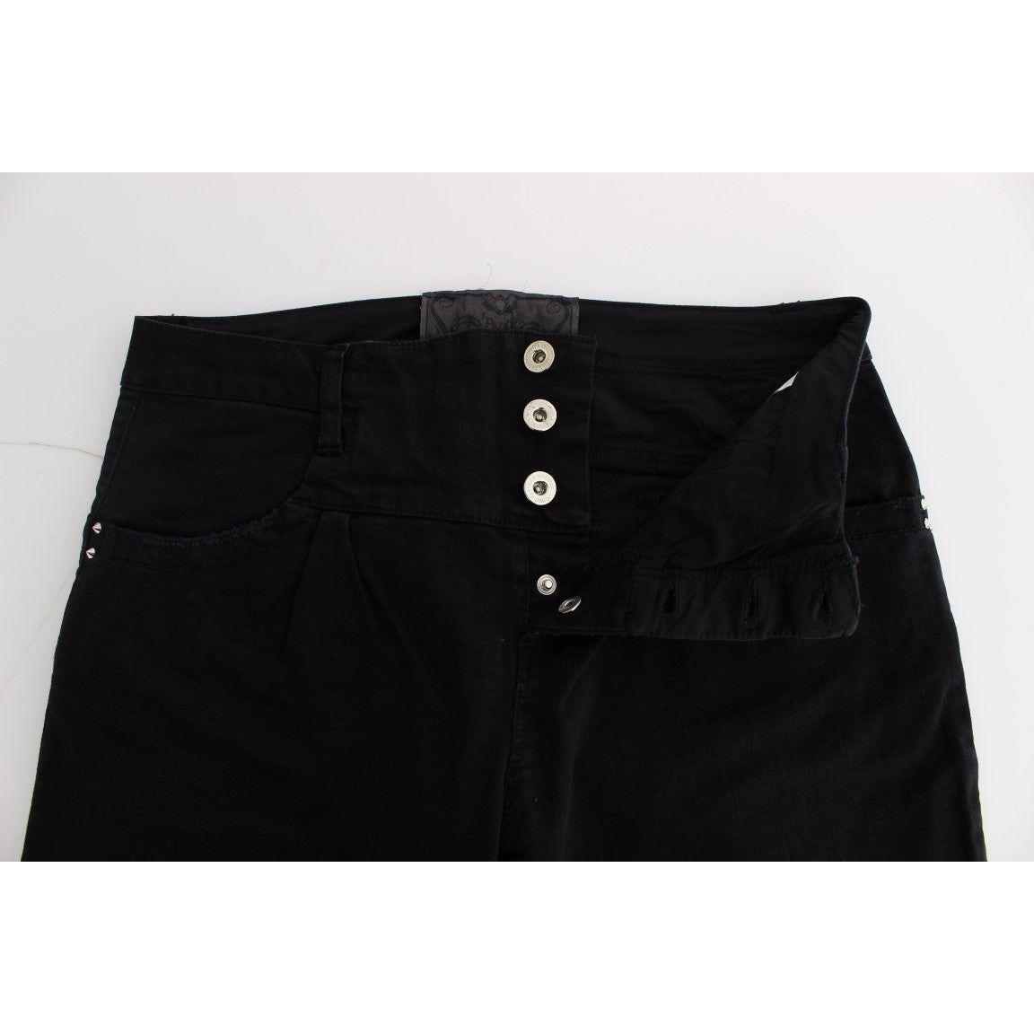 Costume National Sleek Slim Fit Black Denim Jeans Jeans & Pants Costume National Black