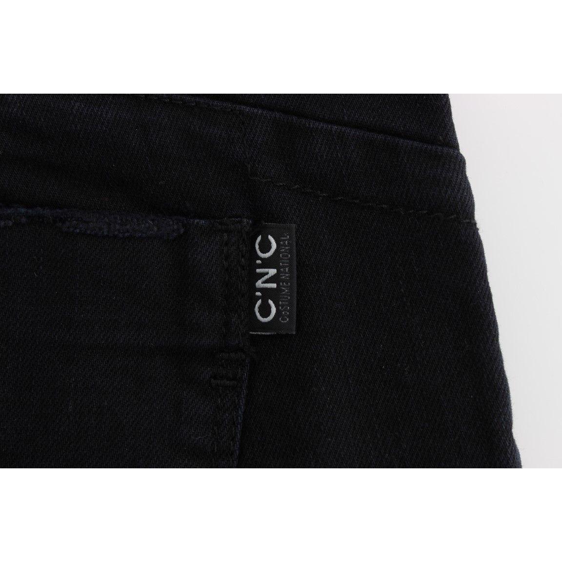 Costume National Sleek Slim Fit Black Denim Jeans Jeans & Pants Costume National Black