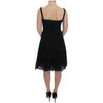 Dolce & Gabbana Black Floral Lace Shift Knee Length Dress DRE10030-1