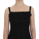 Dolce & Gabbana Black Floral Lace Shift Knee Length Dress DRE10030-1