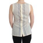 Ermanno Scervino Beachwear Striped Top Blouse Shirt Bow Tank SIG11505-1
