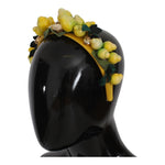 Dolce & Gabbana Yellow Lemons Sicily Crystal Diadem Tiara Headband SMY184