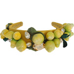 Dolce & Gabbana Yellow Lemons Sicily Crystal Diadem Tiara Headband SMY184