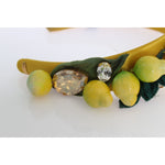 Dolce & Gabbana Yellow Lemons Sicily Crystal Diadem Tiara Headband SMY184