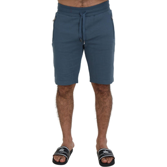 Dolce & Gabbana Blue Cotton Bermuda Casual Mens Shorts Shorts