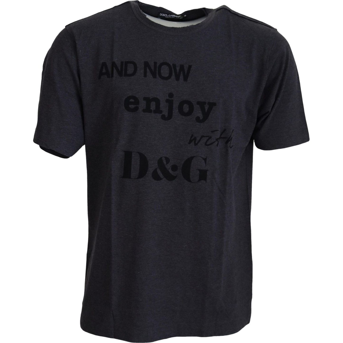 Dolce & Gabbana Gray Crewneck Cotton Short Sleeve T-shirt MAN T-SHIRTS