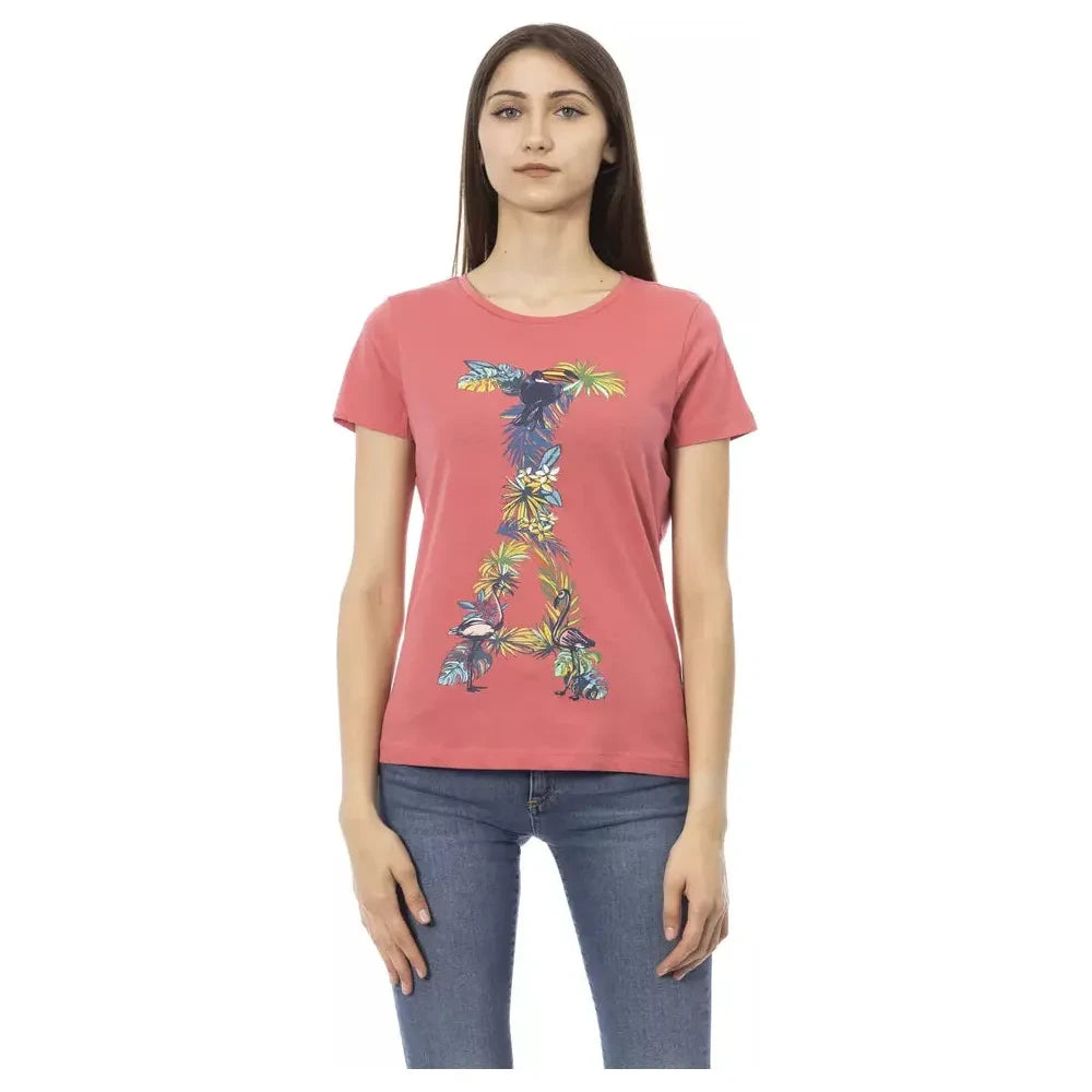 Trussardi Action Chic Fuchsia Short Sleeve Fashion Tee TRAC-23051-M-FBB-121