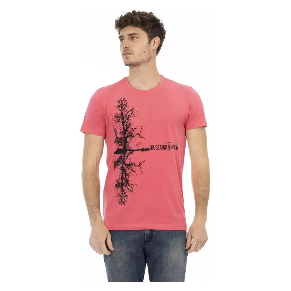 Trussardi Action Multicolor Cotton Men T-Shirt Trussardi Action Pale Violet Red