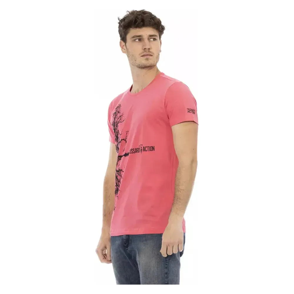 Trussardi Action Multicolor Cotton Men T-Shirt Trussardi Action Pale Violet Red