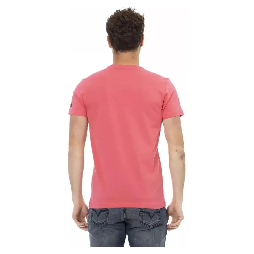 Trussardi Action Multicolor Cotton Men T-Shirt Trussardi Action Light Coral