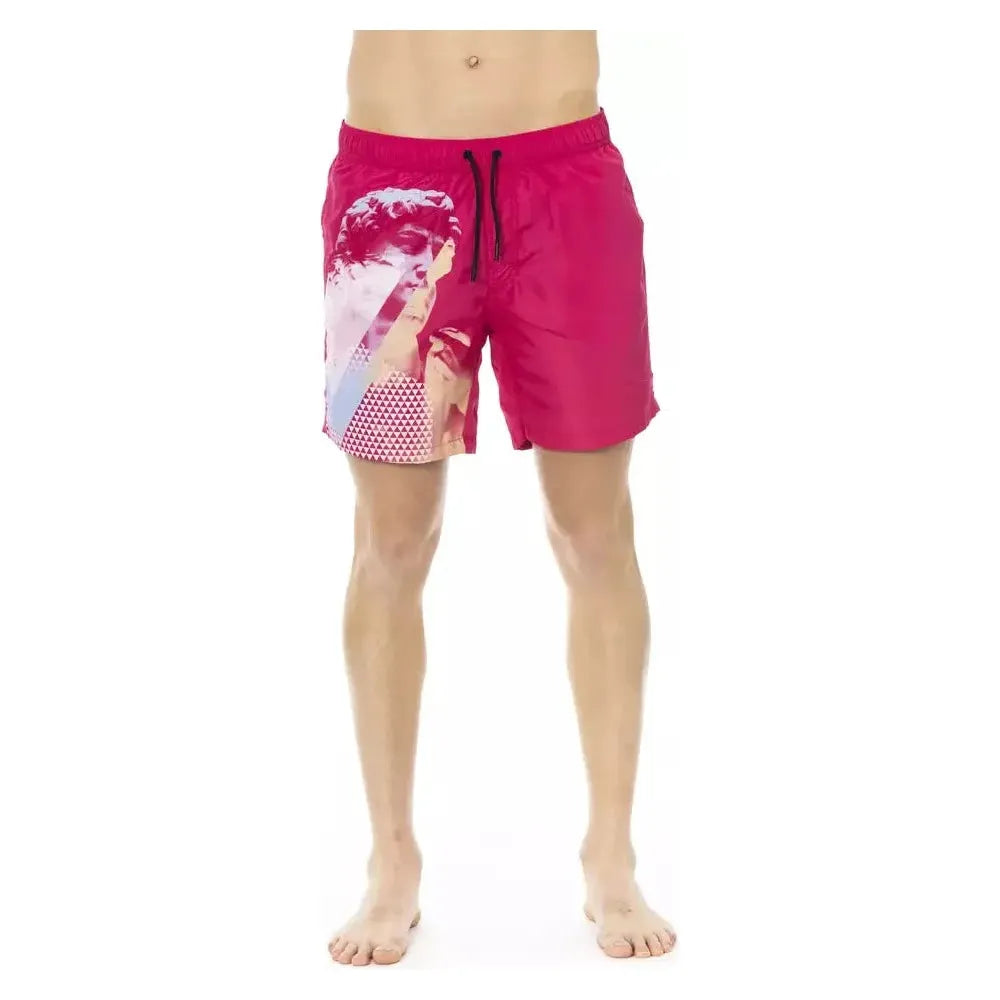 Bikkembergs Fuchsia Polyester Men Swim Short BI-22657-S