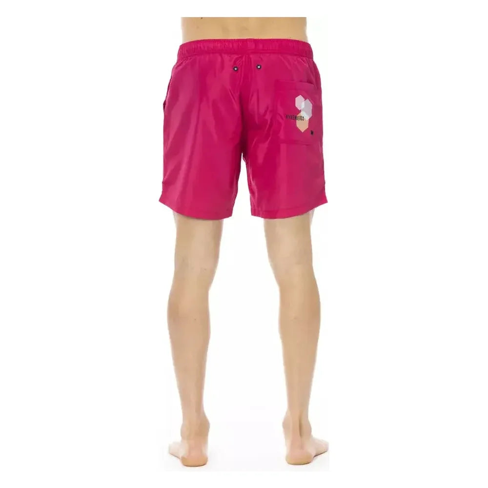 Bikkembergs Fuchsia Polyester Men Swim Short BI-22657-S
