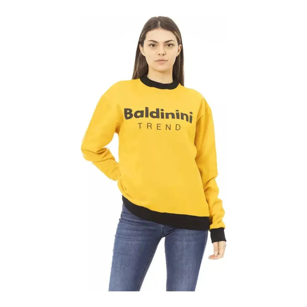 Baldinini Trend Yellow Cotton Women Hoodie BA-22529-S