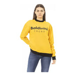 Baldinini Trend Yellow Cotton Women Hoodie BA-22529-S