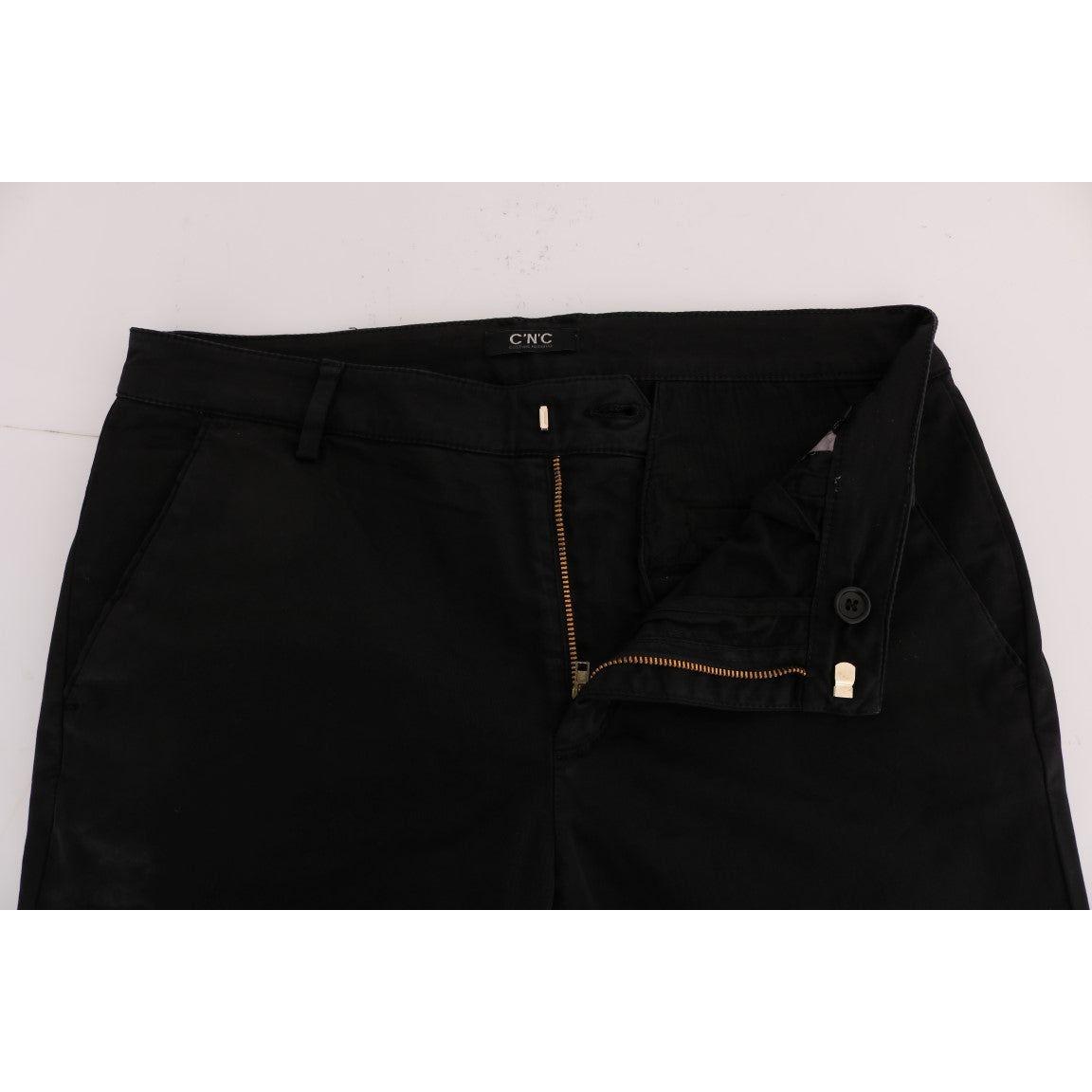 Costume National Chic Black Slim Fit Cotton Stretch Pants Jeans & Pants Costume National Black