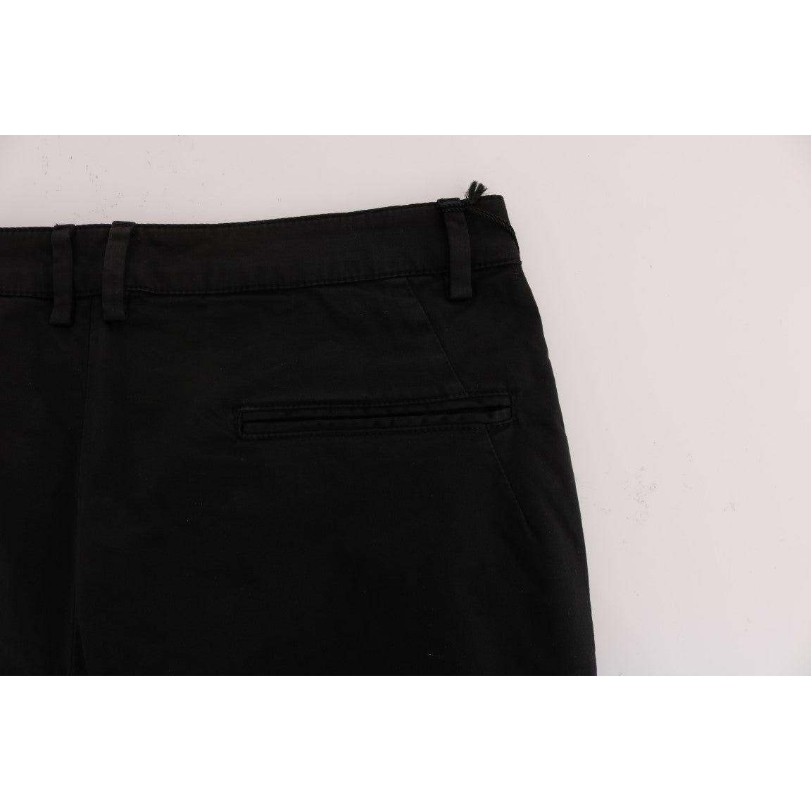 Costume National Chic Black Slim Fit Cotton Stretch Pants Jeans & Pants Costume National Light Gray