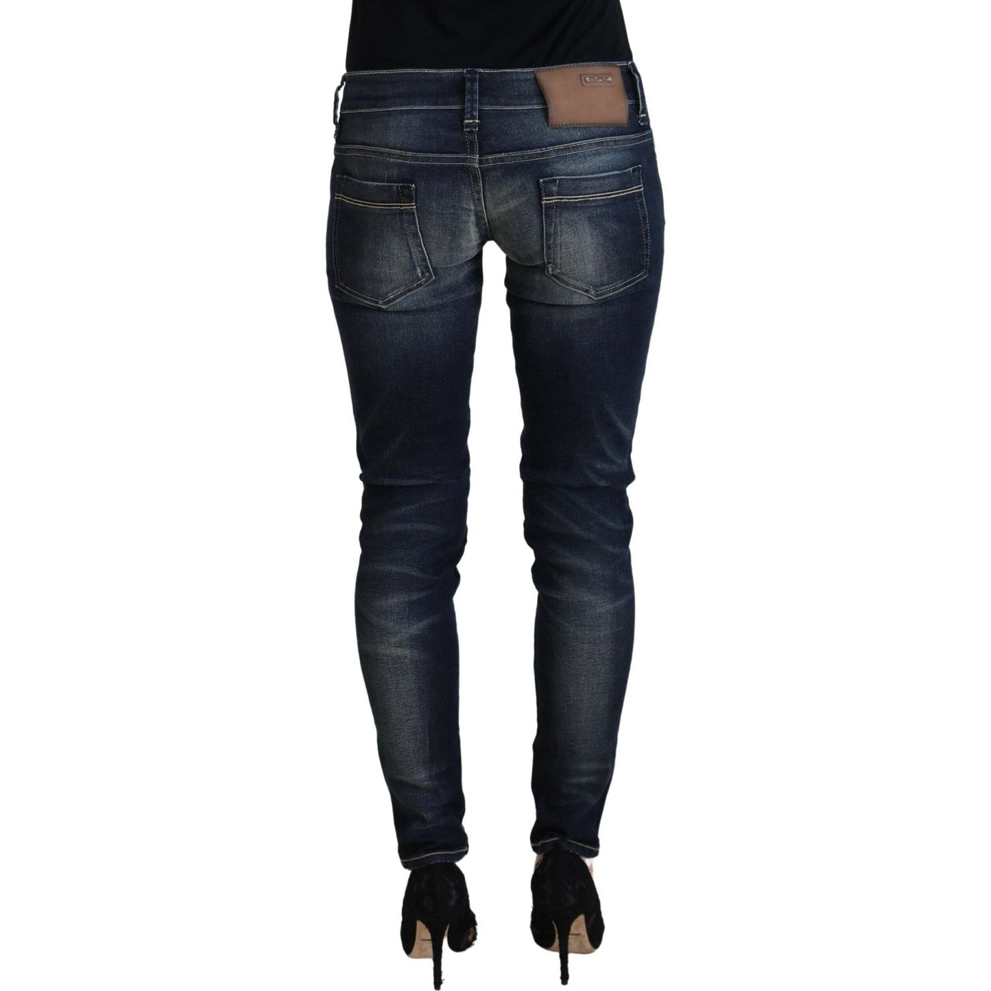 Acht Blue Washed Cotton Slim Fit Women Denim Jeans PAN74114- 26