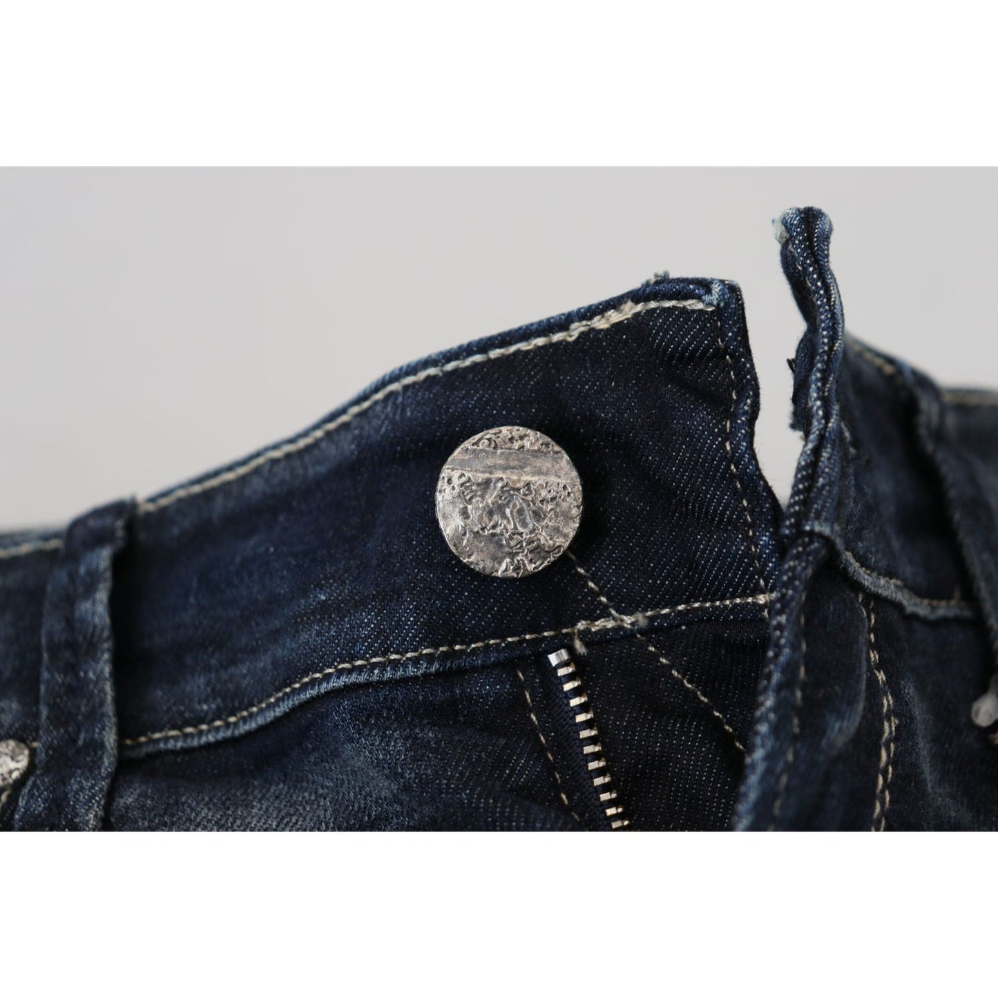 Acht Blue Washed Cotton Slim Fit Women Denim Jeans PAN74114- 26