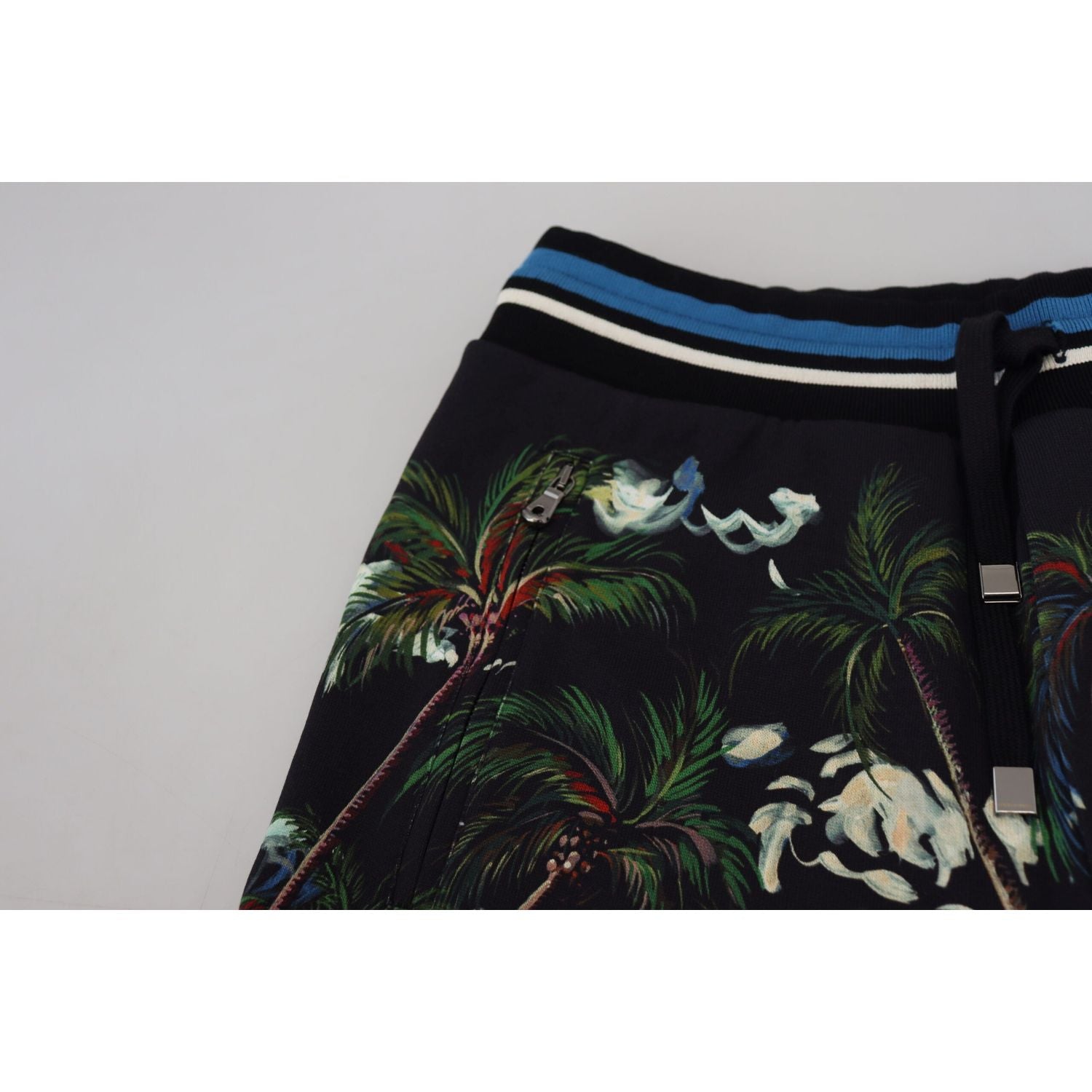 Dolce & Gabbana Black Cotton Volcano Print Casual Shorts