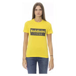 Baldinini Trend Yellow Cotton Women T-Shirt BA-23913-XS