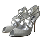 Dolce & Gabbana Silver Shimmers Sandals Heel Pumps Shoes LA10376-40