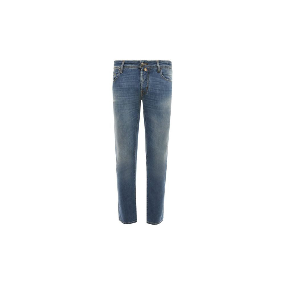 Jacob Cohen Light Blue Cotton Men Jeans with Stretch Fit