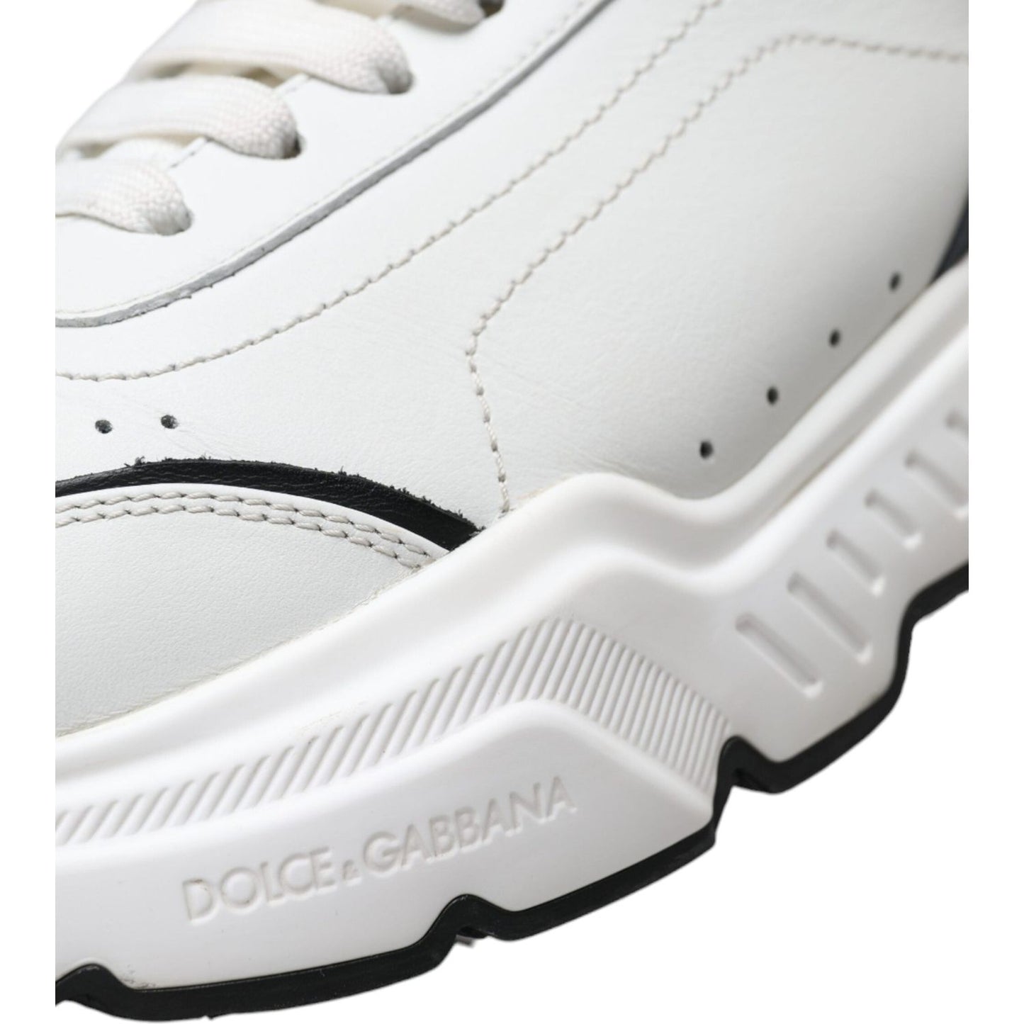 Dolce & Gabbana White Black Low Top Daymaster Sneakers Shoes LA10536-40
