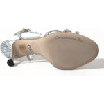 Dolce & Gabbana Silver Crystal Ankle Strap Sandals Shoes LA10368-39
